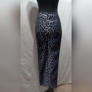 Bebe Vintage Silk Leopard Pants Size 2 In Black Shade